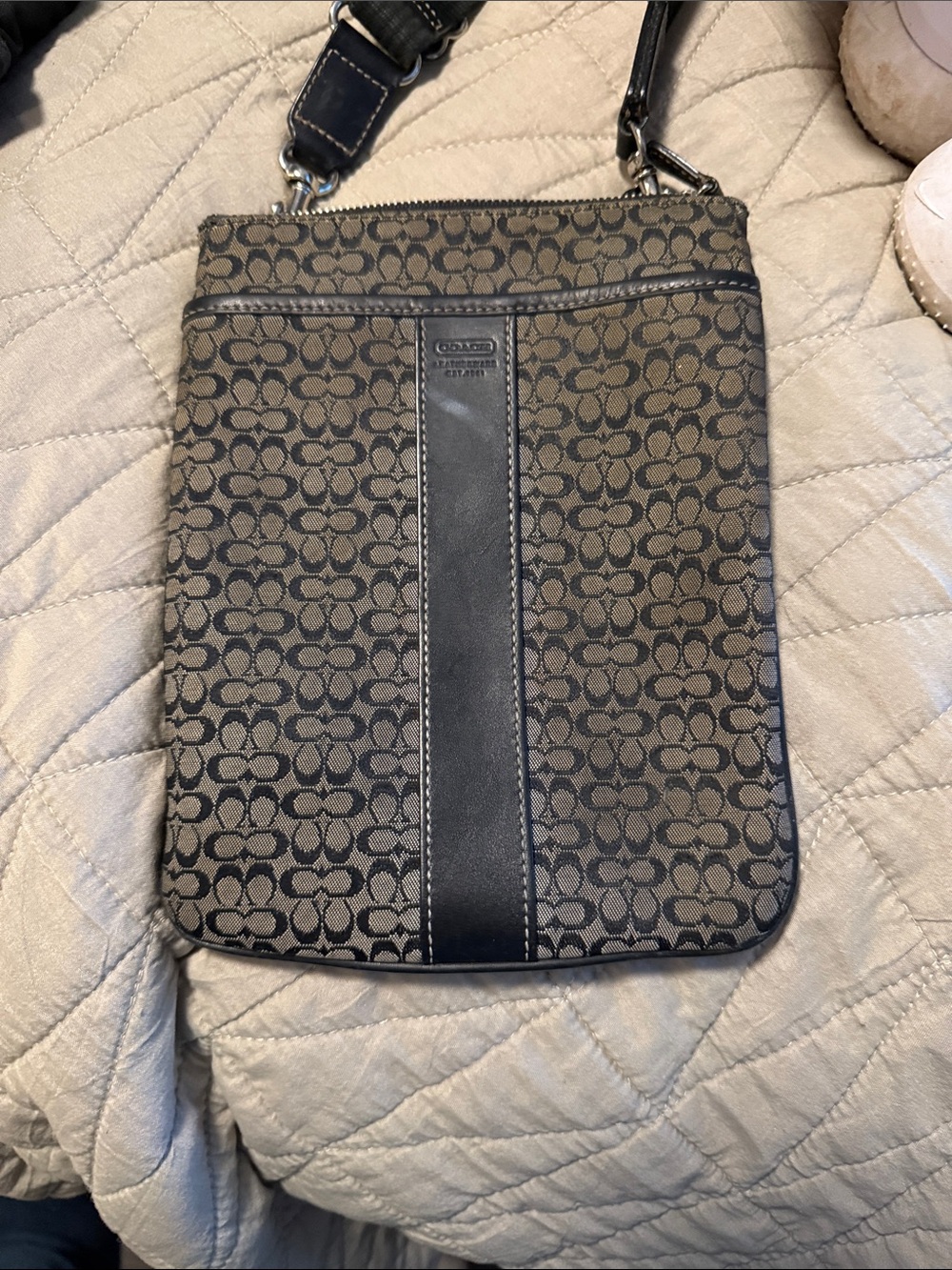 Coach Brown/Black Signature Messenger Crossbody